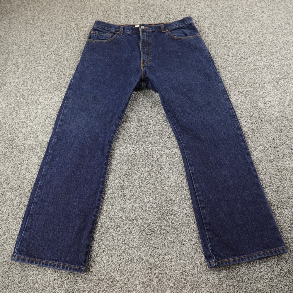 VTG Levis Jeans Mens 38X29 Dark Blue Denim Pants 517 Boot Cut Cowboy Western Y2K